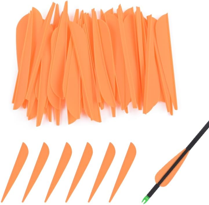 TY Archery 4 Inch Archery Fletches Plastic TPU Fletching Vanes Feathers Vane DIY for Archery Arrows Carbon Arrow Hunting Target Shooting - Pack of 50 - Image 1